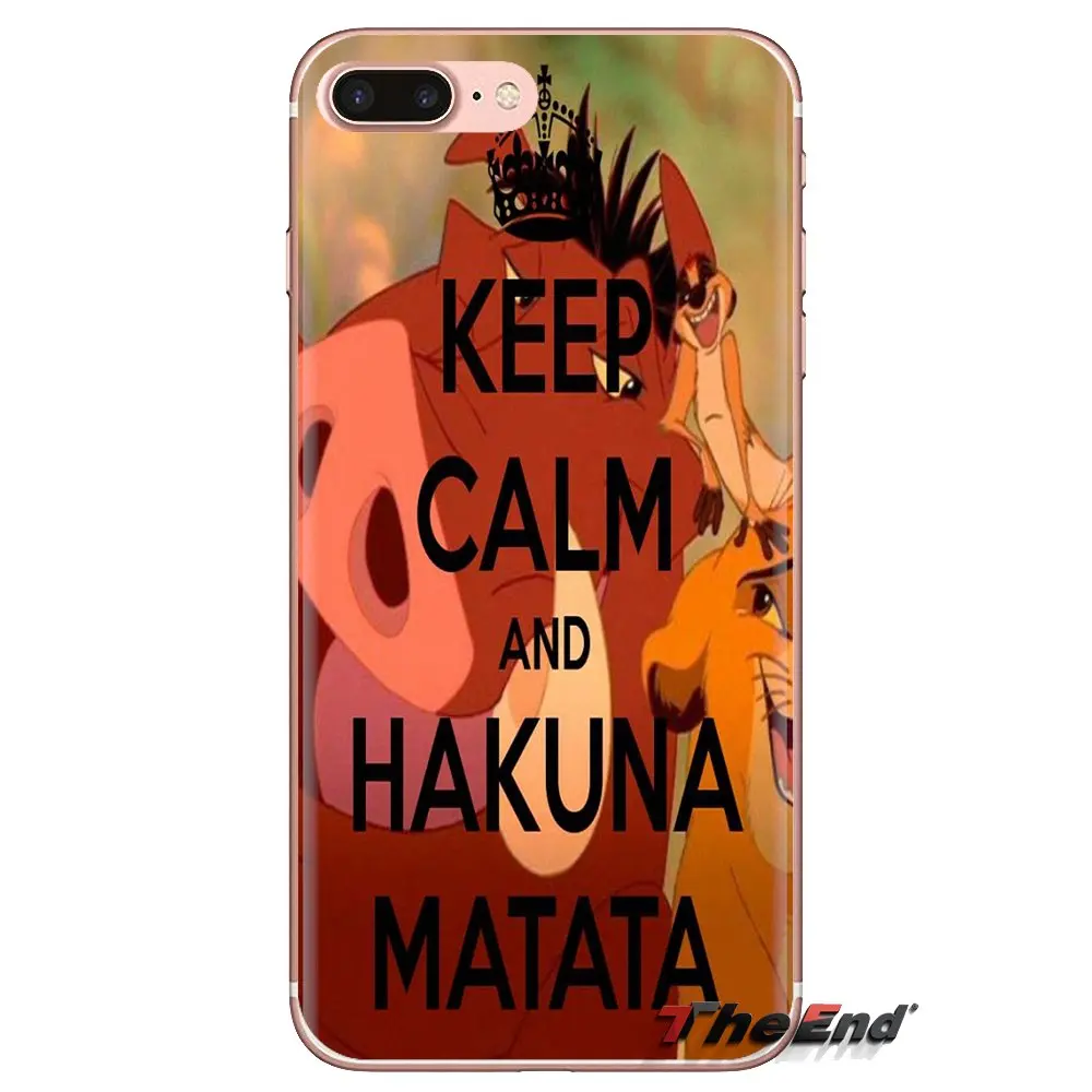 Keep calm And Hakuna Matata Чехол для мобильного телефона Samsung Galaxy S3 S4 S5 Mini S6 S7 Edge S8 S9 S10 Plus Note 3 4 5