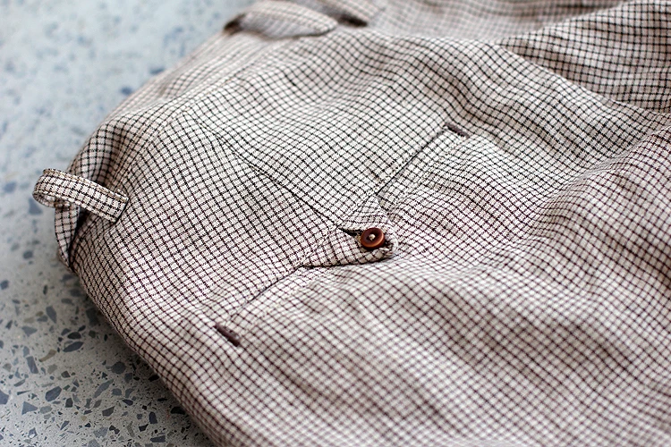 LinenAll original women's spring and summer thin 100% linen apricot coffee small squares straight comfortable casual trousers | Женская