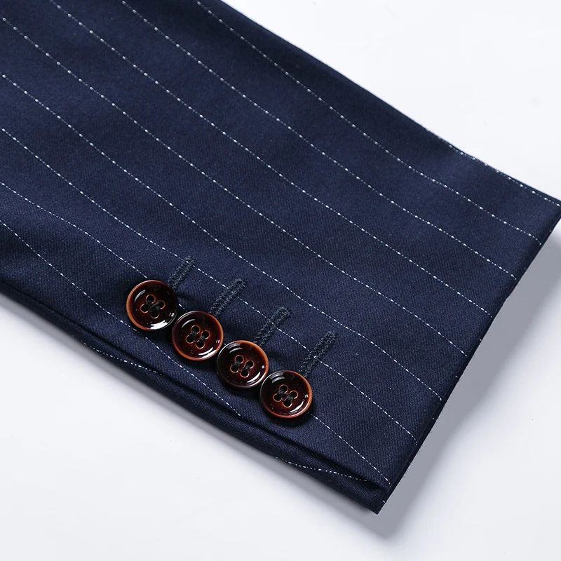 2018 Одежда высшего качества бренд Для мужчин Бизнес ужин Костюмы Stripe Slim Fit
