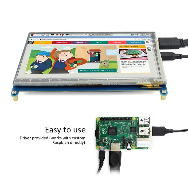 7 0 ''Raspberry Pi 3 дисплей емкостный сенсорный экран HDMI HD LCD TFT 800X480 монитор для Raspberry 2B