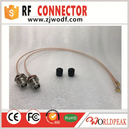 

free shipping 2pcs TNC female Bulkhead to MMCX male Right angle connector for rg316 cable assembly rf jumper cable 45cm length