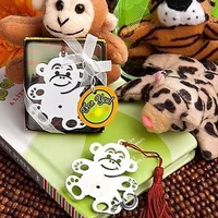 NEW Wedding Gifts Jungle Critters Collection Monkey Bookmark with Tassel Metal Book Holder Baby Shower Favors 100pcs/lot