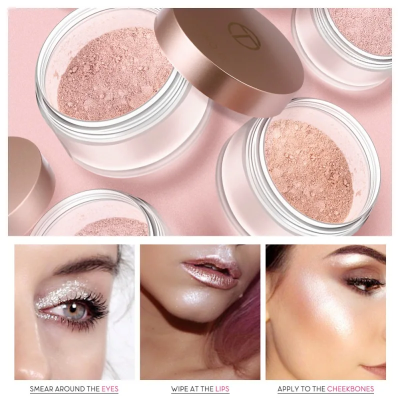 4 цвета мерцающий свободный Порошковая Косметика бронзатор и хайлайтер пудра