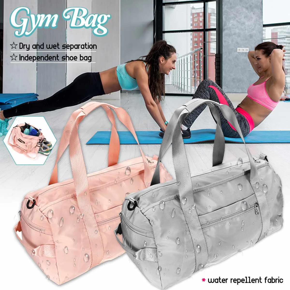 Открытый спортивная сумка рюкзак сухой мокрой gymtas Йога Фитнес Чемодан с отсеком для обуви для спорта на открытом воздухе для плавания Для женщин