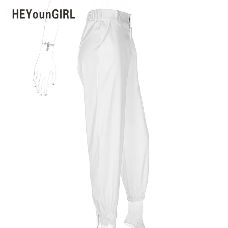 HEYounGIRL Pantalon Femme брюки с высокой талией женские шаровары белые спортивные штаны женские модные повседневные свободные белые спортивные штаны