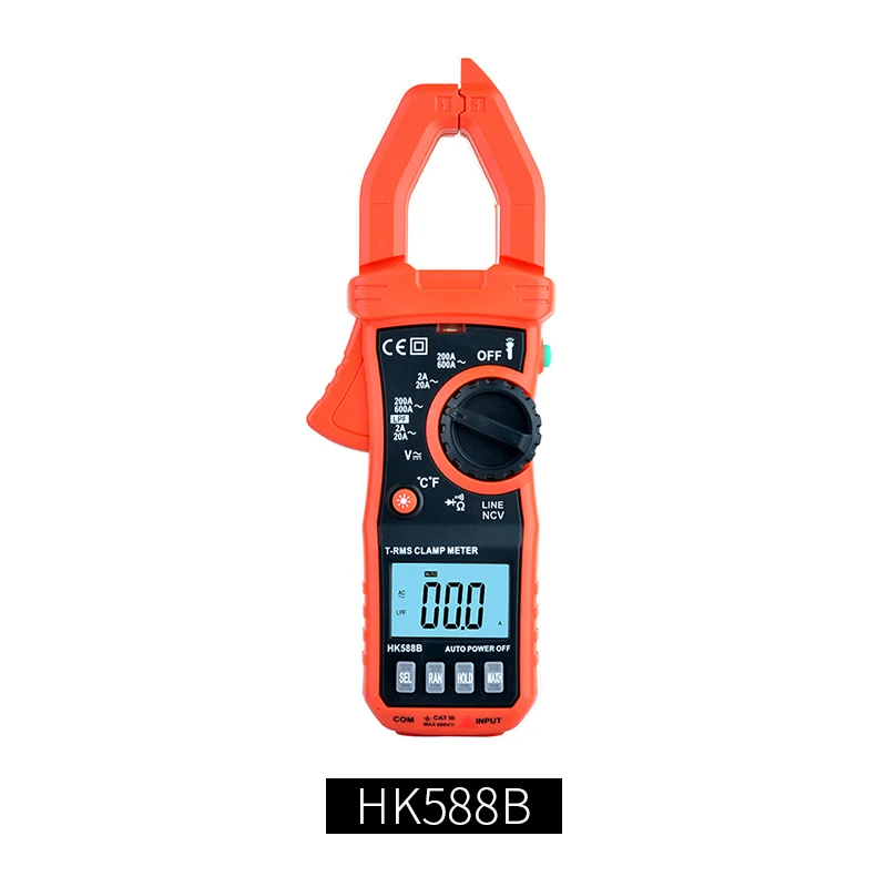 HK588B Профессиональный цифровой ЖК-мультиметр True RMS Amper клещи AC/DC Ток Напряжение NCV тестер - Цвет: HK588B