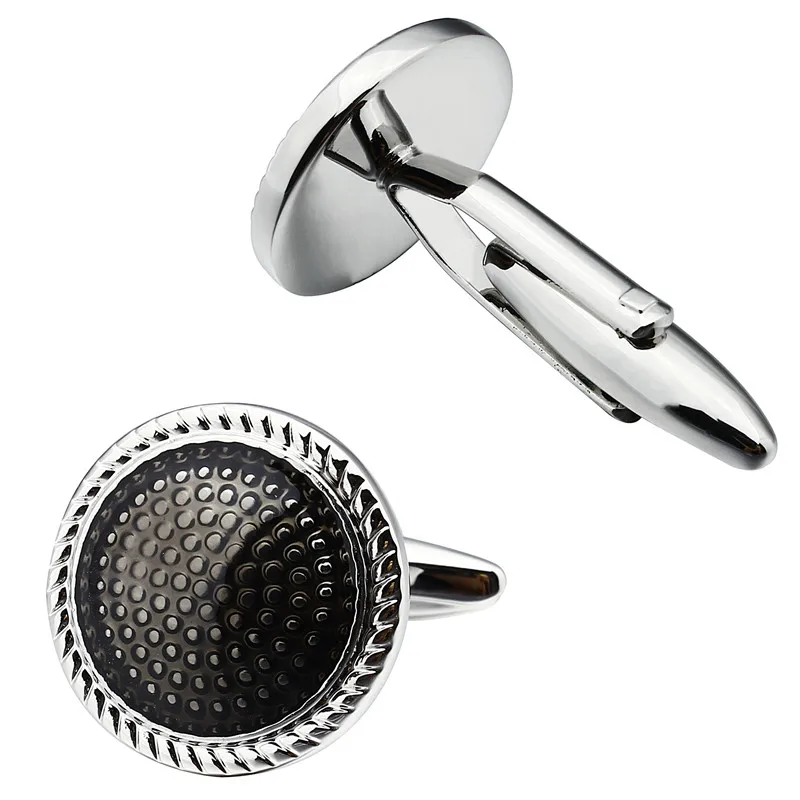 Черные эмалевые запонки HAWSON в горошек блестящие для свадебного платья| |