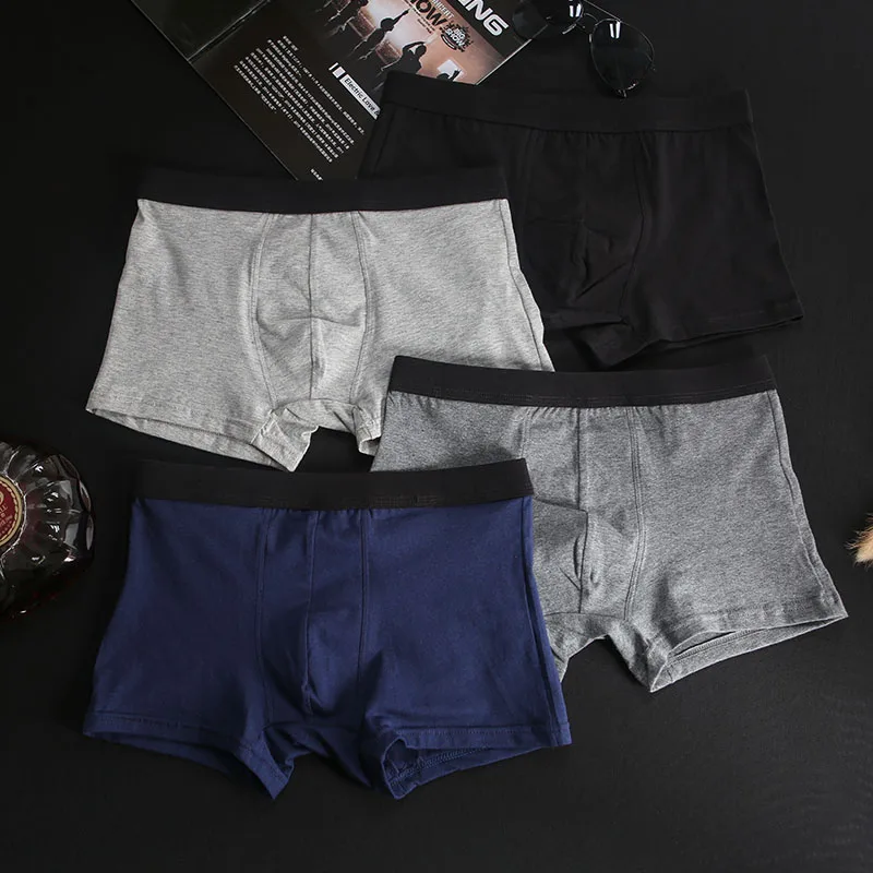 Men's cotton underwear soft and comfortable pure breathable boyshort U convex bag corner pants shorts head | Мужская одежда