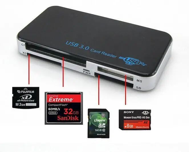 USB 3,0 OTG Micro SD Кардридер высокоскоростной Все в одном SD/Micro SD/TF/CF/ms компактный флэш-адаптер смарт-карты памяти