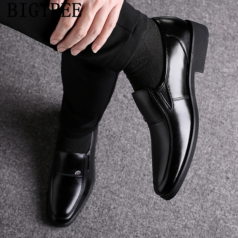 Business Shoes Men Elegant Mens Office Leather Coiffeur Formal Classic Luxury Italian Brand Erkek Ayakkabi Bona | Обувь