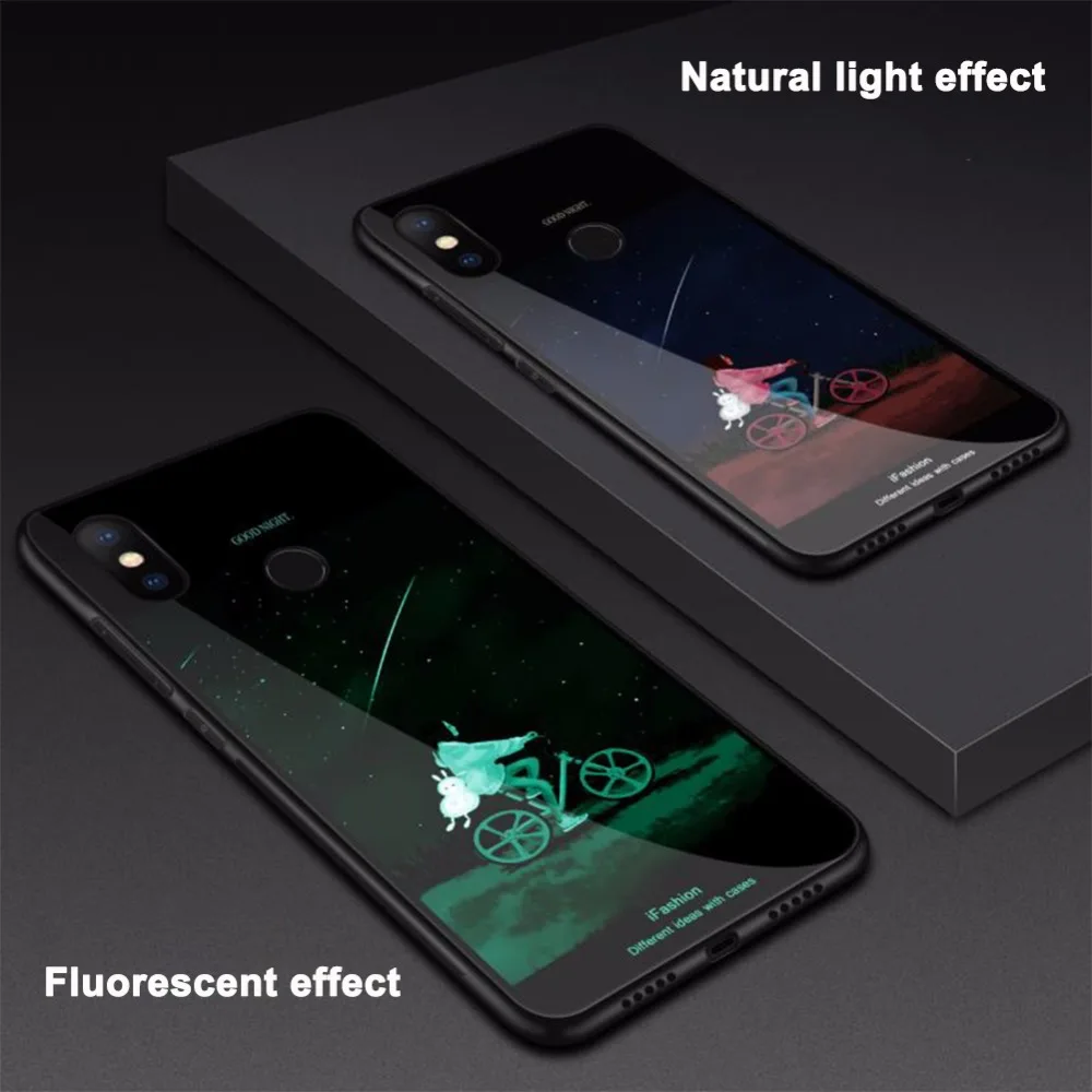 SZHAIYU светящийся светлый чехол из закаленного стекла для телефона iPhone X 8 7 6 6S Plus