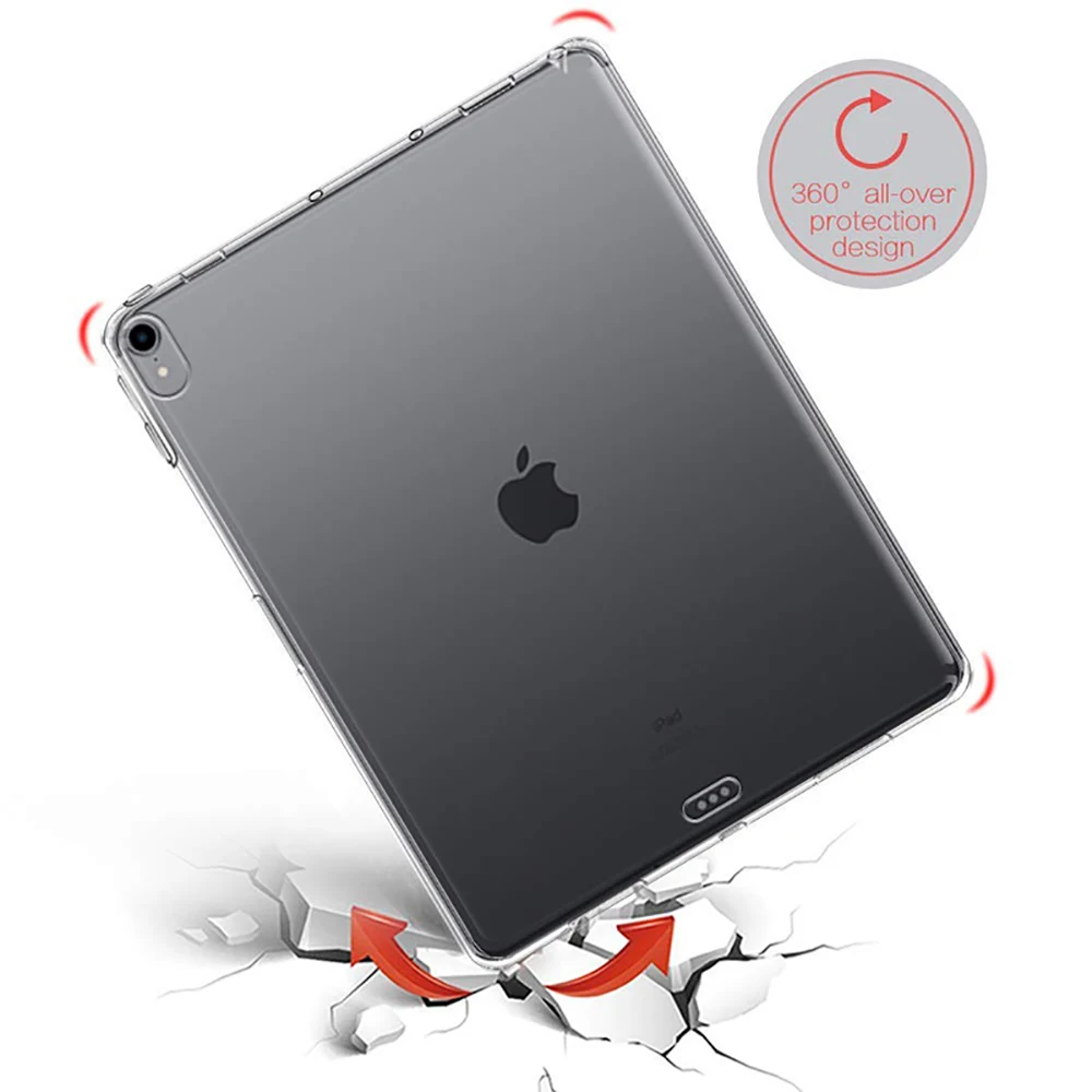 Прозрачный чехол для Apple iPad Pro 11 и 12 9 2018 тонкий мягкий силиконовый из ТПУ