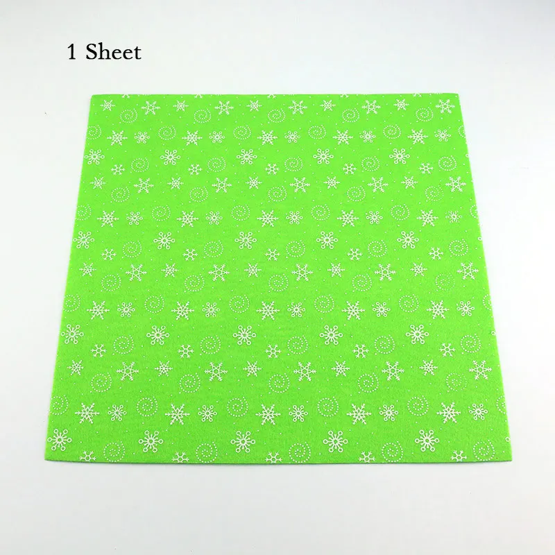 Light Green Сплошной цвет Рождественский Снежный напечатанный Войлок 30X30 см 1 мм толстый Войлок Ткань Сделай Сам нетканый ручной работы ремесло Домашний декор принадлежности 1 лист - Цвет: Light Green