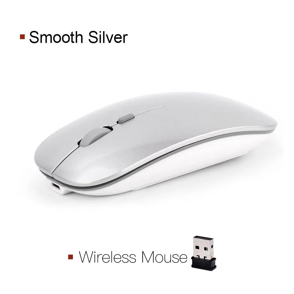 2.4G Smooth sliver Я Мыши компьютерные Перезаряжаемые мышь беспроводная 2400 Точек на дюйм ультра тонкий оптический мышка 2.4 г тишина встроенный Батарея USB компьютерная мышь компьютерные для ноутбук N5 - Цвет: 2.4G Smooth sliver