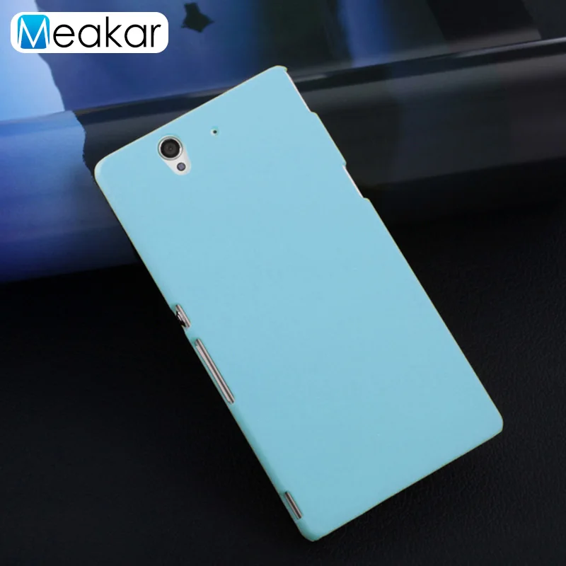 Матовый пластиковый чехол для sony Xperia Z C6603 L36H C6602 чехол-лента на заднюю панель - Цвет: sky blue