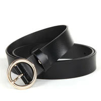 fashion classic round buckle ladies slim belt womens 2019 design strap high quality female casual leather belts for jeans