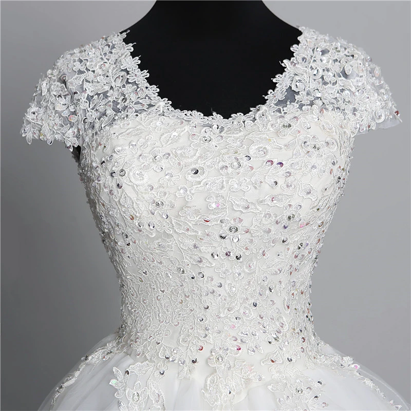 Бальное платье реальные изображения Vestido De Novia Тюлевое свадебное 2018 с блестками