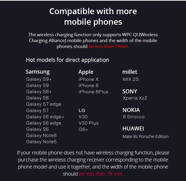 Bonola Быстрое беспроводное автомобильное зарядное устройство чашка для Samsung gs10/S9/S8/Note10 10 Вт Qi Беспроводная зарядка Автомобильная чашка для iPhone11Pro/XsMax/Xr/8 Plus