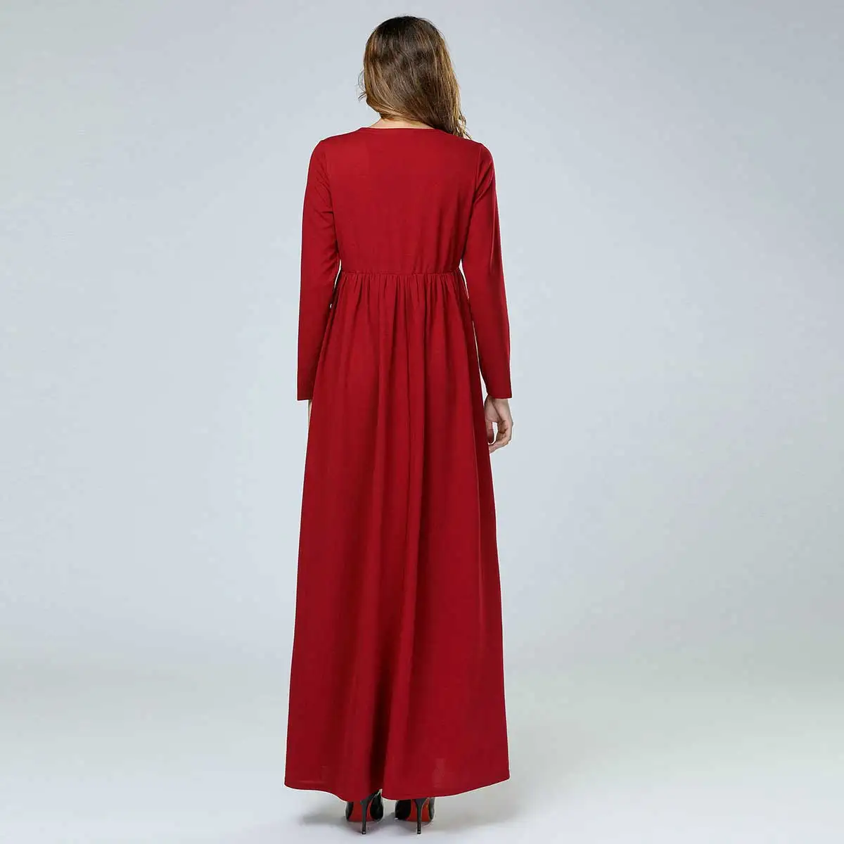 

Women Long Dress Muslim Embroidery Ethnic Maxi Robe Arab Dubai Islamic Gown Turkey Kaftan Draped Casual Kimono VKDR1505