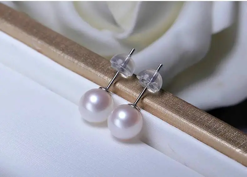 Классическая пара из 10-11 мм Серьги с белыми жемчужинами 14k | Украшения и