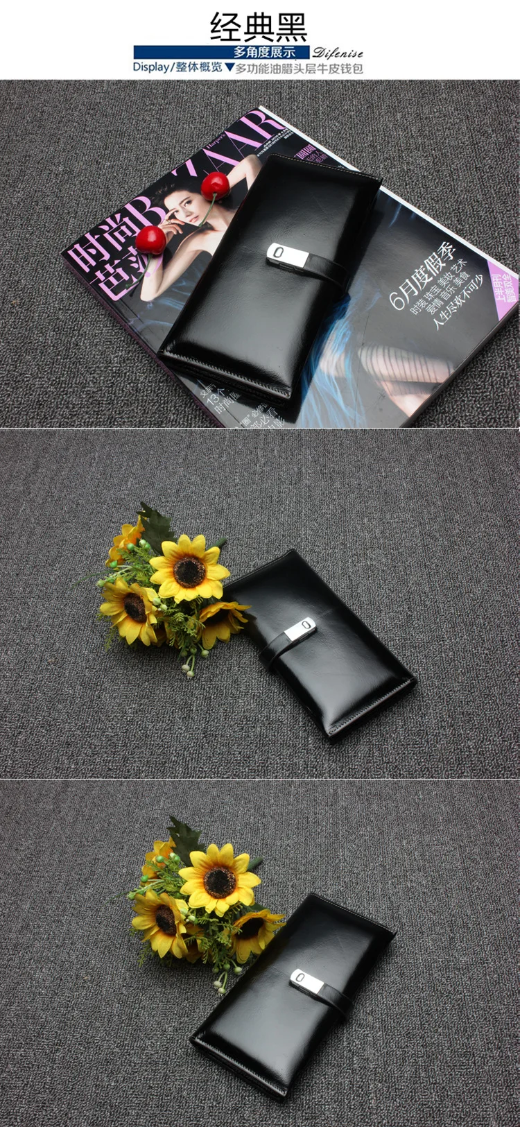 DANJUE WoMen Wallets Rfid Blocking Genuine Leather Long Clutch Money Bag Vintage Oil Wax Cowskin Credit Card Card Purse