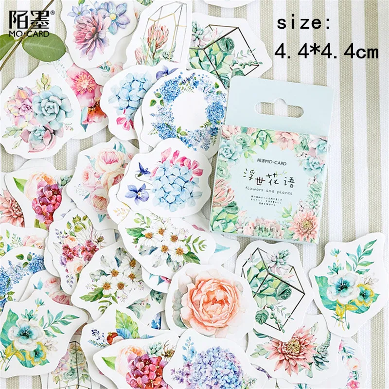 45 шт./упак. милые наклейки с цветами рукоделие альбомы для скрапбукинга журнал