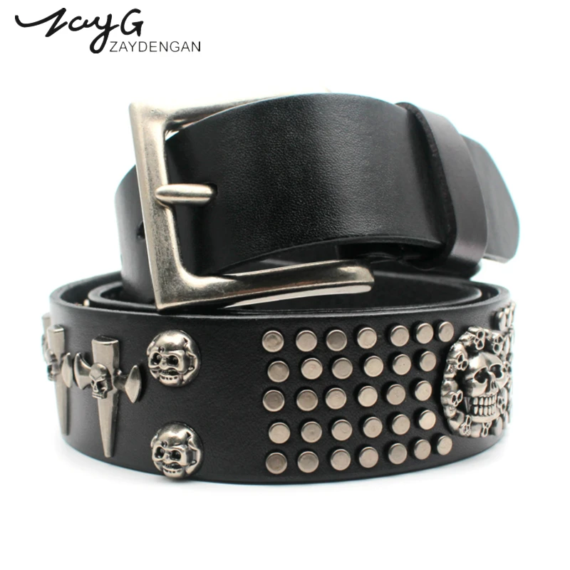 Ремень с заклепками в стиле хип хоп для мужчин и женщин|Мужские ремни| |