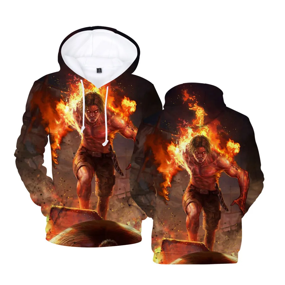 Аниме цельные толстовки с 3D принтом пуловер свитшот обезьяна д Луффи Спортивный