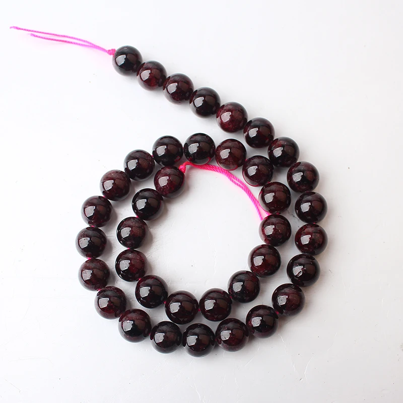Natural 4/6/8/10/12/14mm Round Garnet Stone Loose Beads Strand 15'' Semi-precious Gem for DIY Making Jewellry | Украшения и