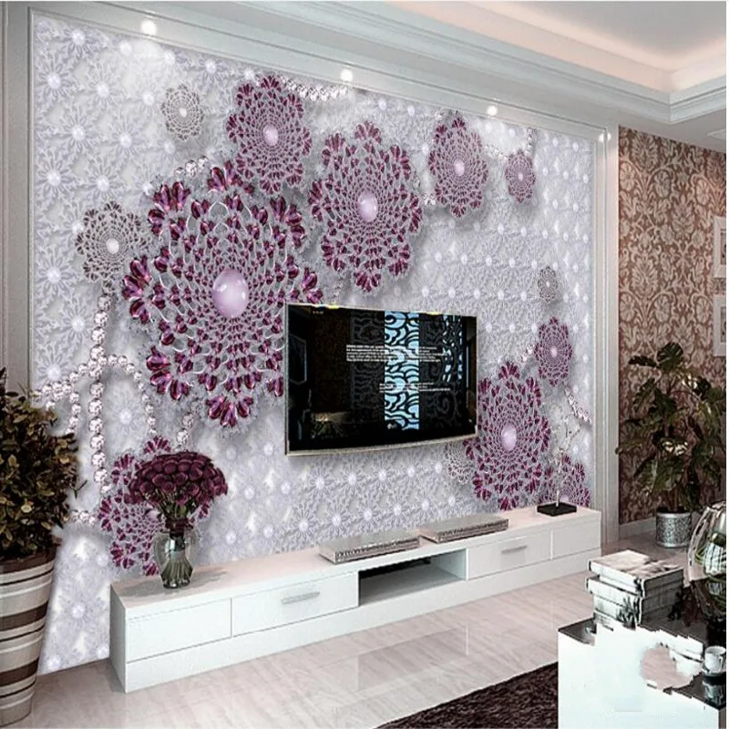 3D стереофонические обои большие размеры стерео премиум класса цветы фон