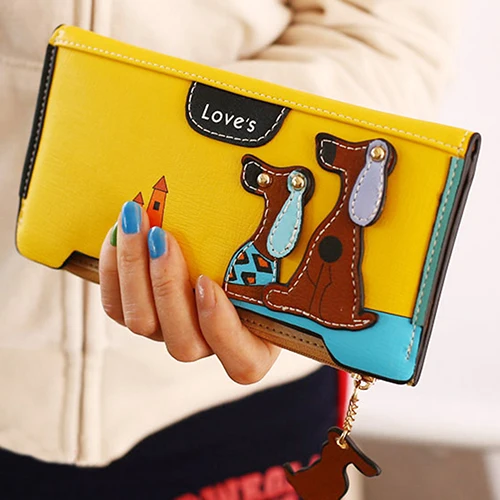 Кошелек женский длинный кожаный с застежкой молнией|f wallet|double zipwallet double zip |