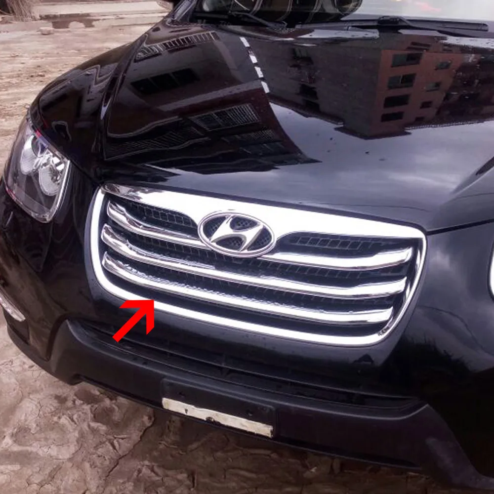 AITWATT для hyundai Santafe Santa Fe 2010-2012 экстерьер автомобиля ABS Хром Передняя Центральная решетка радиатора гриль Стикеры для обклейки автомобиля Стайлинг