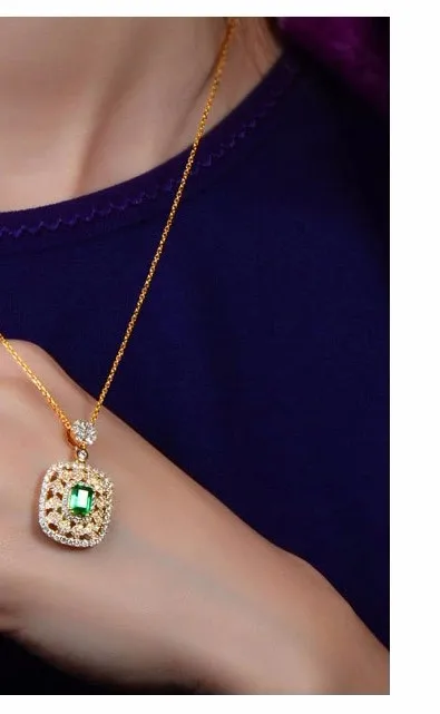 CaiMao 1.21ct натуральный изумруд 18KT/750 желтое золото 0.76ct Бриллиант круглой огранки обручальное кольцо ювелирные изделия драгоценный камень