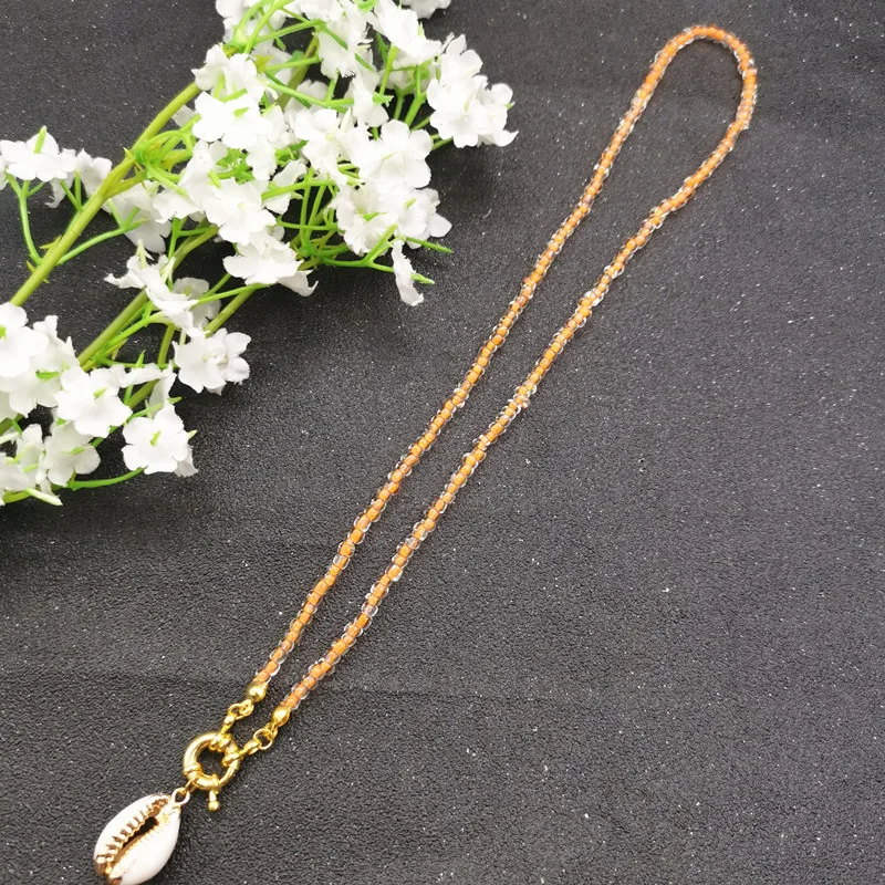 JCYMONG 17 Color Bead Choker Necklace For Women Bohemian Shell Cowrie Pendant Necklace Female Fashion Beach Collier Jewelry