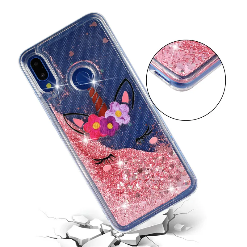 Мягкий чехол для Xiaomi Redmi Note 7 чехлы Etui телефона с мультяшным рисунком блестящий