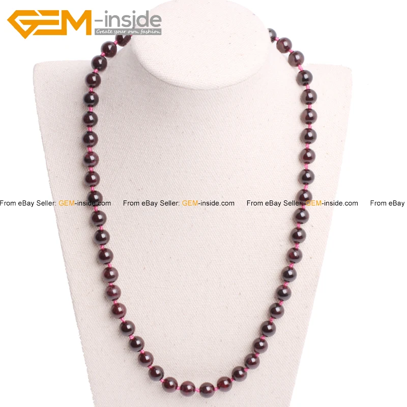 Натуральное гранатовый камень бисер ожерелье 6-14 мм 19 дюймов модное ювелирное