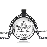 to my daughter necklace love letter from mom handmade art photo glass cabochon pendant necklaces family gifts jewelry