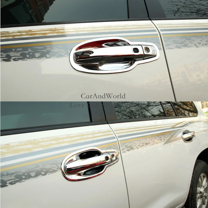 Хромированные накладки на дверную ручку для Toyota Land Cruiser V6 2008 FC200 200-2015 гг.