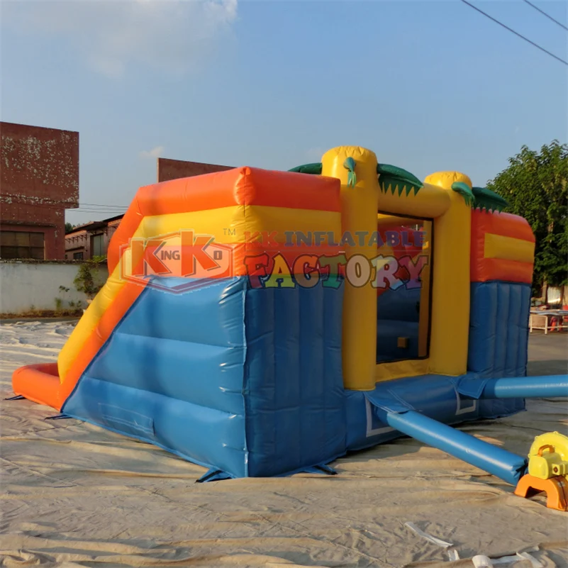 Маленькая надувная водная горка для бассейна с пальмой дома|Водные горки| |