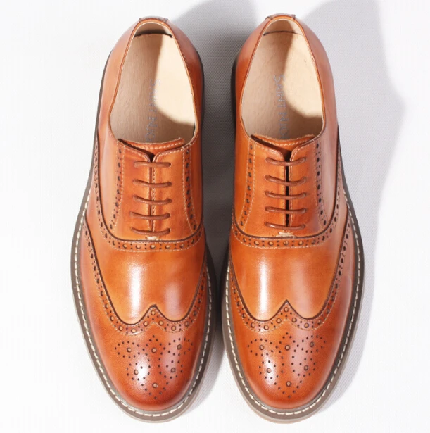 Броги в винтажном британском стиле из натуральной кожи коричневого цвета