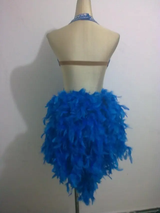 Новый стиль костюм для латинских танцев сексуальное платье с блестками и перьями