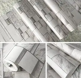 Настенная бумага s YOUMAN Современная кирпичная 3d каменная настенная рулон ПВХ