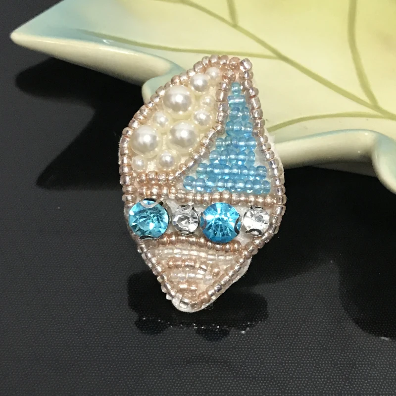 1 шт. 3D Ручная работа морская раковина вышитый бисером патчи для одежды сумка