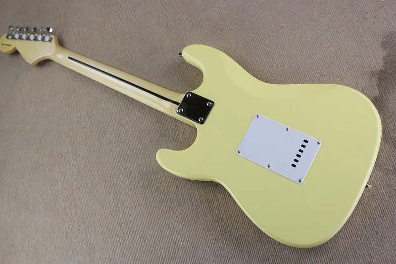Stratocaster Scalloped гриф Dimarzio доставка Винтаж желтый крем Ингви Мальмстин Гитары