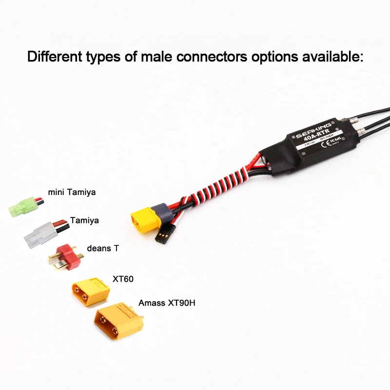 FATJAY Seaking 40A waterproof ESC Dual Way Water-cooled 2-3S Speed Controller with 3.5mm Plug for DIY RC Boats | Игрушки и хобби