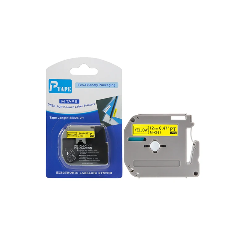 Совместимый картридж с черным на желтом цвете M-K631 12mm термальный Ленточные