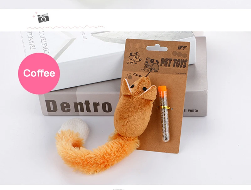 Pet игрушечная кошка моделирование плюшевая мышь мотокостюмы ПЭТ кошка с длинным хвостом трава, содержащая кошачий глаз забавные игрушки для домашних животных кошка мышь игрушка