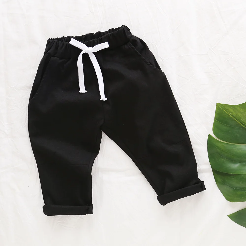 2017 весенние хлопковые брюки дети легко Дети Досуг девочки и мальчики Брюки для