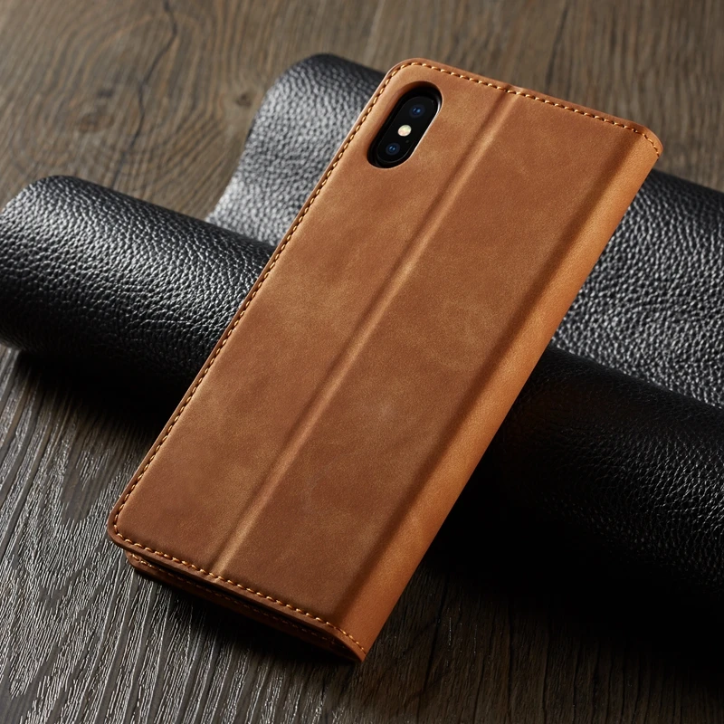 Кожаный чехол книжка с подставкой для карт мягкий бумажник IPhone X XS Max XR Coque iPhone 6 6s 7 8