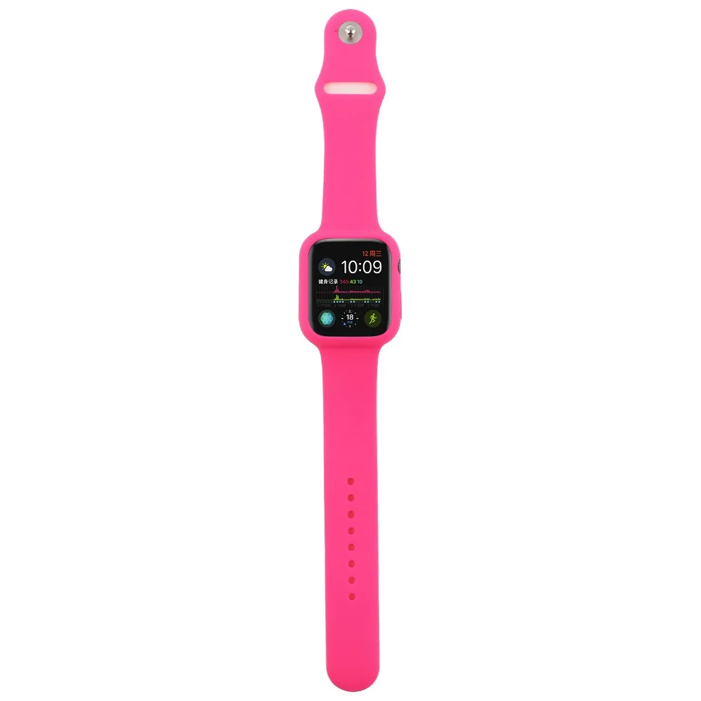Силиконовый ремешок для apple watch, чехол, серия 4, 3, 2, 1, спортивный браслет, ударопрочный чехол для IWatch 38 мм, 40, 42 мм, 44 мм